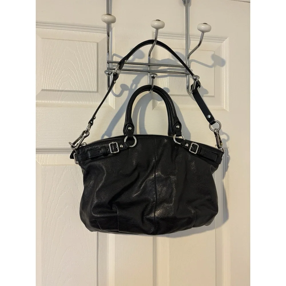 Super Stylish Coach Madison Black Leather Convertible Satchel‎ W Shoulder Strap